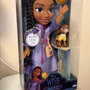 Disney Wish Singing Asha Valentine & Star Purple Fashion 14” Doll 20 Phrases New